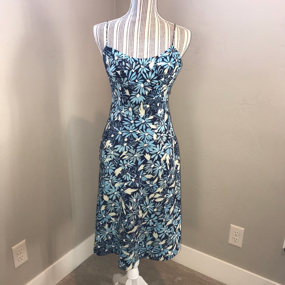 Blue Floral Slip Dress